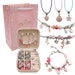 Children's bracelet diy handmade jewelry，crystal DIY Charm exquisite gift box set bracelet Girls，Necklace Jewelry Making Supplies 