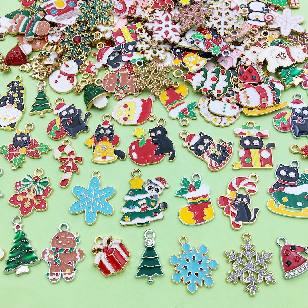 1パック エナメル クリスマスチャーム バルクアソート サンタクロース
