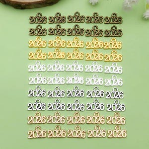50pcs Alloy Year Charms 2026 Charms Pendant for Bracelets Graduation Tassel Earrings Keychain Jewelry Making Accessory DIY Crafting 9x13mm