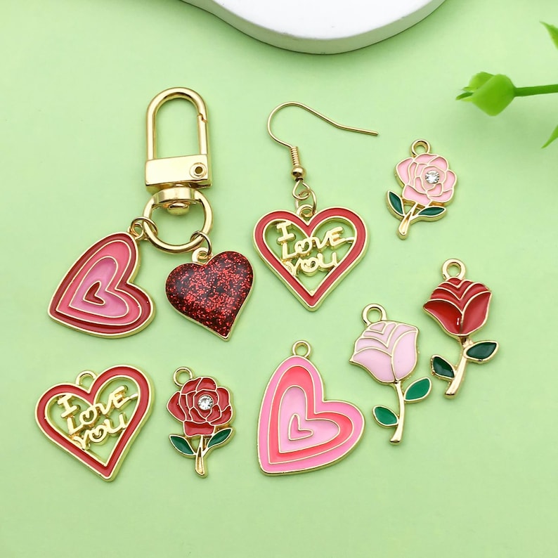 Heart Poetic Blooms, Mixed Enamel Charm 791825ENMX
