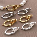 2/3/5pcs Real 18K Gold Plated Round Oval Connectors Buckle Clasp Spring Necklace Clasps DIY Jewelry Making Finding Bracelet Necklace
