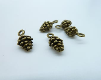 30 Stück 5x15mm Antik Bronze Mini Pineal Pinecone Charm Anhänger c3952