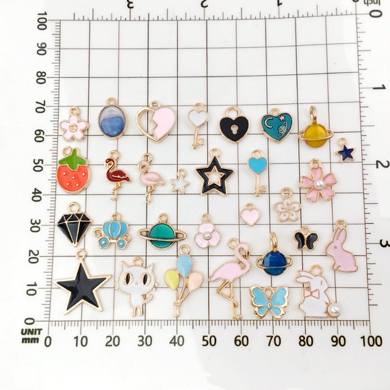 100pcs Alloy Enamel Pendants Cross Charms Colorful for Earrings