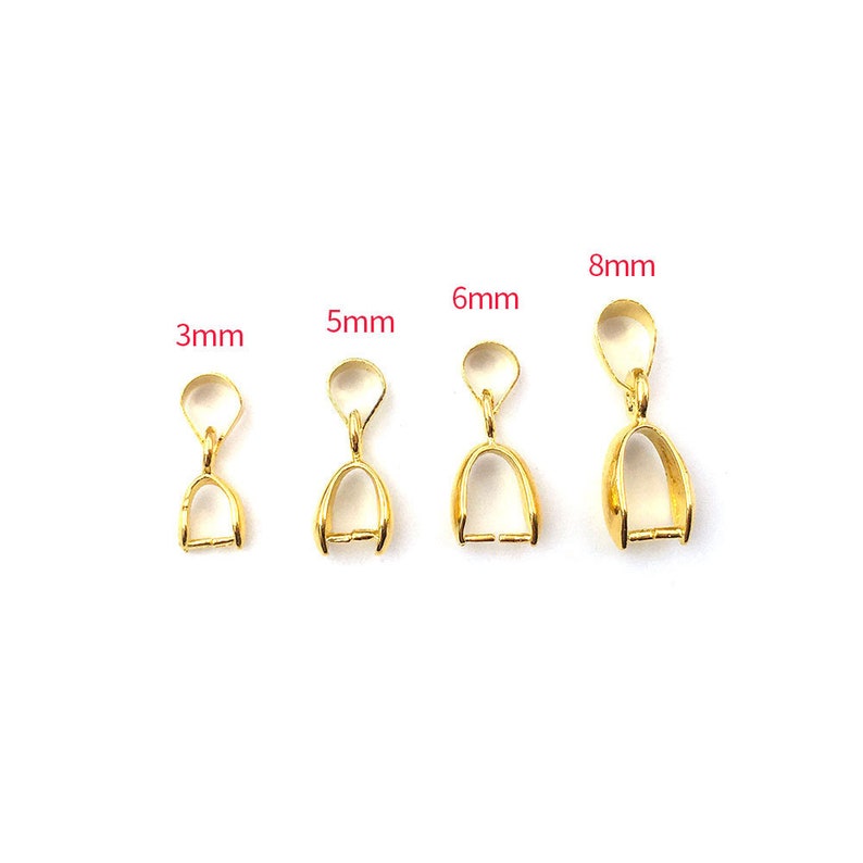 30PCS Anhänger Pinch Bail Verschlüsse Halskette Haken Clips Charm Pinch Bails Connector Zubehör für DIY Armbänder Ohrringe Schmuck machen Gold