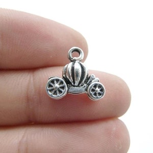 10/15/20 szt. Antyczny srebrny dyniowy wózek urok halloween wisiorek do DIY naszyjnik bransoletka biżuteria tworzenie rzemiosła akcesoria 13 x 11 mm