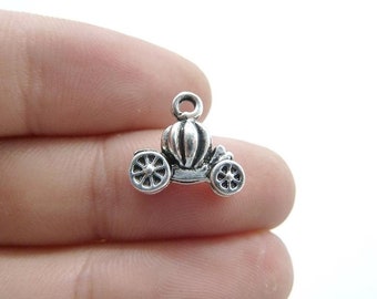 10/15/20pcs Antique Silver Pumpkin Cart Charm halloween Pendant For DIY Necklace bracelet Jewelry Making Craft Accessory 13x11mm