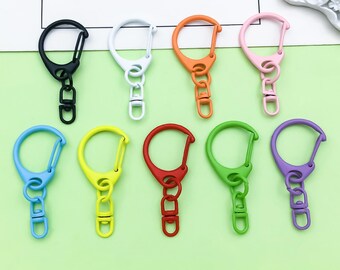 20/30pcs Lobster Claw Clasps Keychain Colorful Metal Lobster Clasp Swivel Trigger Clips Flat Split Keychain for DIY Craft Jewelry Making