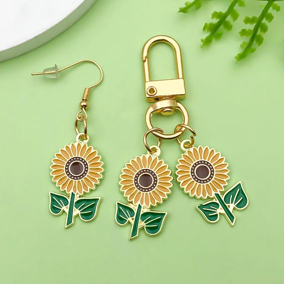 10 pezzi di ciondolo a forma di girasole in resina, ciondolo per collana, braccialetto, orecchino, ciondolo per portachiavi, fai da te. - Italia