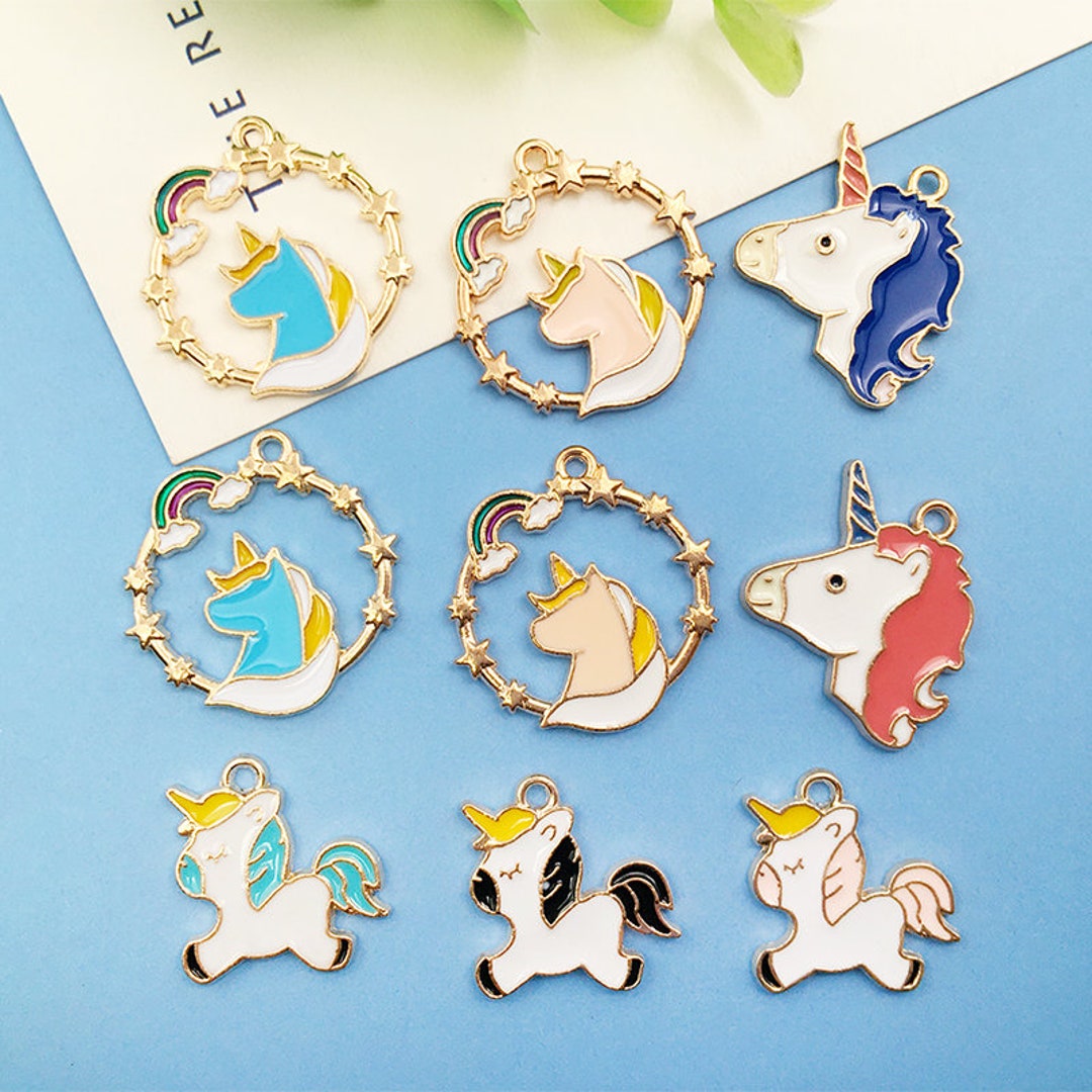 5 10 15pcs Zinc Alloy Enamel Unicorn Charmsdelicate Cute Gold Plated Unicorn Bracelet Necklace Pendant for Fashion Jewelry Making Supply Etsy