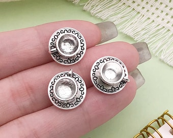 10 pièces théière tasse à thé pendentif à breloques Antique argent plaqué tasse à café résultats de bijoux pour bricolage fabrication d'artisanat 7x14 mm