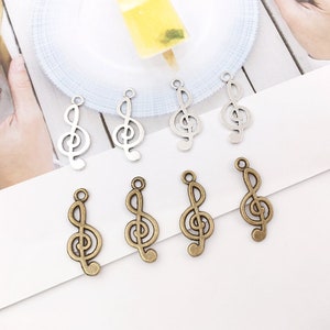 30/60/90PCS Muziek bedels Muziek noot charms antieke zilveren toon Treble Clef Charms - Muziek Charm - Treble Clef Hanger - Lead Free