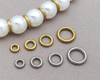 10stk Edelstahl Biegeringe, geschlossene ungelötete Split Runde Metall Ringe für Halskette Armband Ohrring Schmuck machen 4/5/6/8/10/12 mm