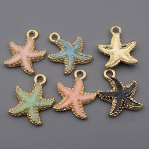Seestern Charms-10 Stück Emaille Seestern Charm, Hot Summer Charms Strand Charms Schmuckzubehör, Zubehör
