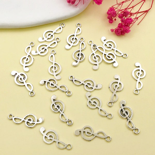 20pcs 10x26mm Antique Silver  Mini Smaller Music Symbol Charms Pendant c5619