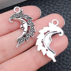 15pcs 16x27mm Antique Silver Cartoon Moon Face Charm Pendant c5782