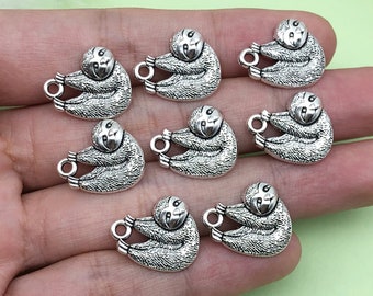 20 Stück Antik Silber Faultier Charms Tier Anhänger DIY Fertigkeit Schmuck Zubehör 15x18mm