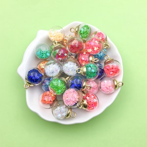10/20 st. slumpmässig färg 15 x 20 mm sfäriska transparenta glasstjärnberlocker smyckestillverkningstillbehör hängsmycke hantverkstillbehör