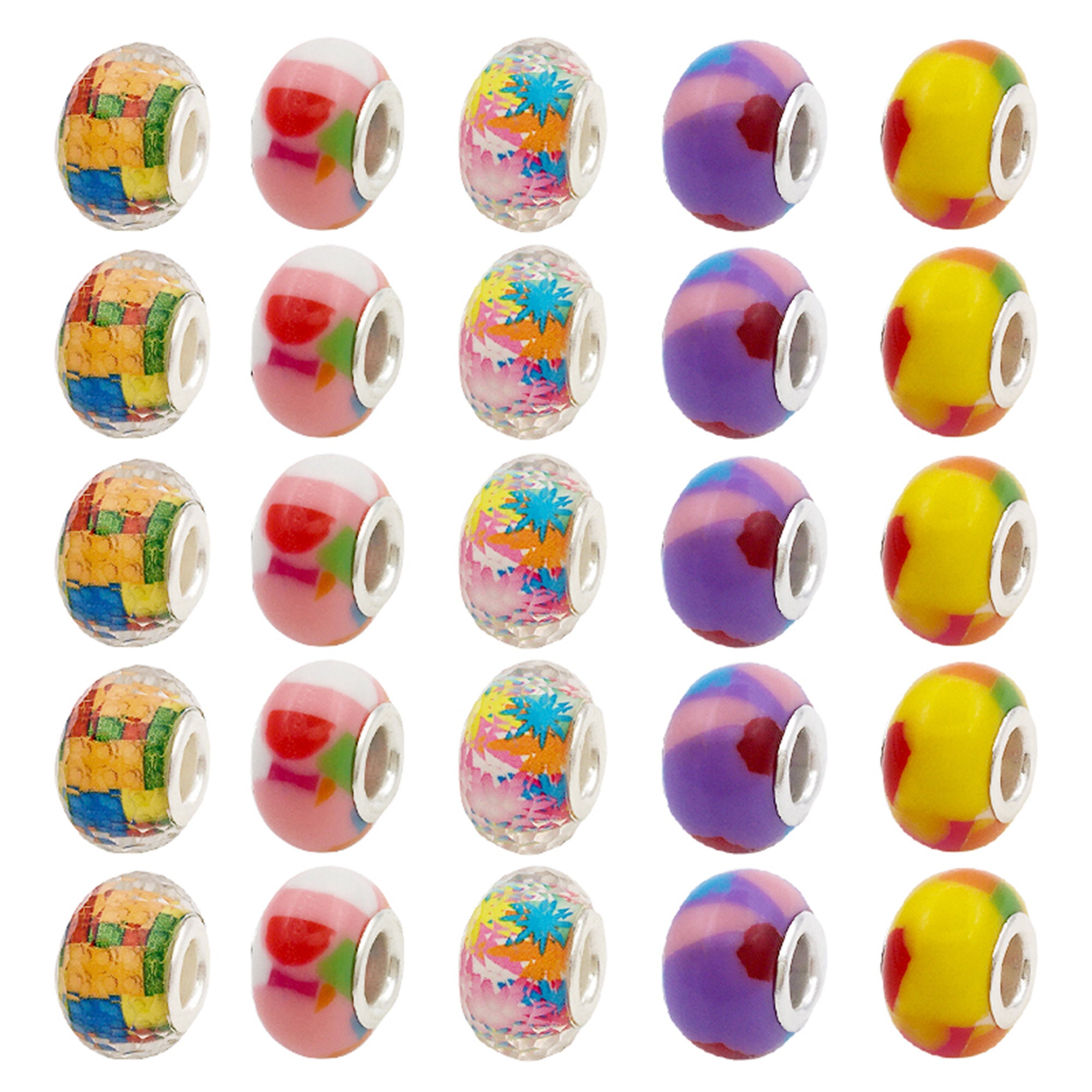 PATIKIL 100 Großlochperlen Aus Acryl – Gelb, 15x9 Mm, Für Stift-DIY, Schmuck & Dekoration