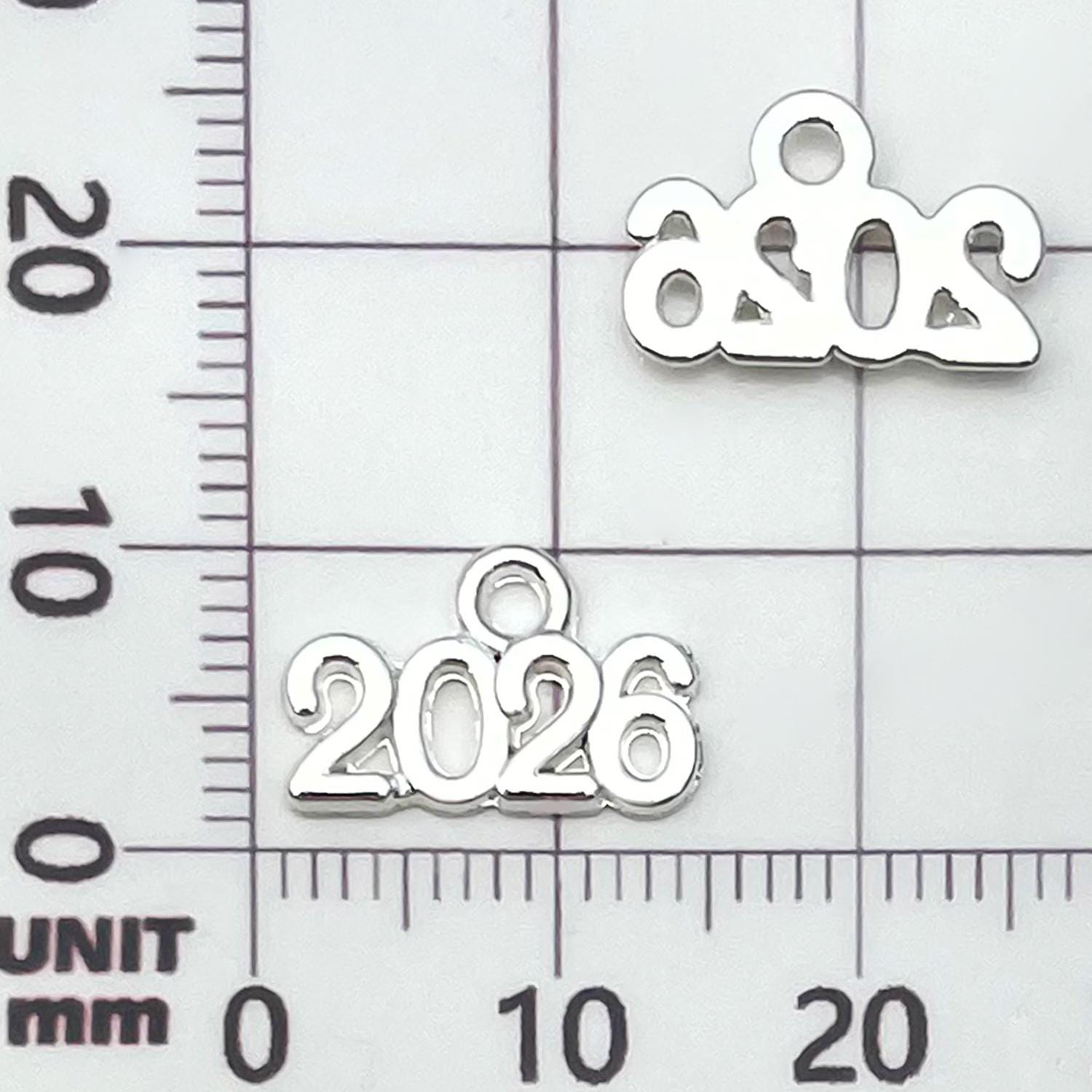 50 pezzi in lega ciondoli anno 2026 ciondoli ciondolo per braccialetti laurea nappa orecchini portachiavi gioielli creazione accessorio fai da te artigianato 9 x 13 mm - Italia