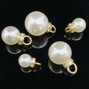 8/10/12/14/16mm Pearl Dangle Pendant, Round pendant, Round Pearl Charms, Jewelry Charm, Jewelry Making