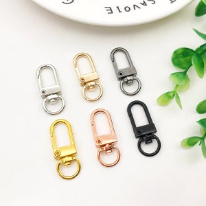 Alloy Keychain Clasp Findings, with Iron Split Key Rings, Electrophoresis  Black, 60x28mm