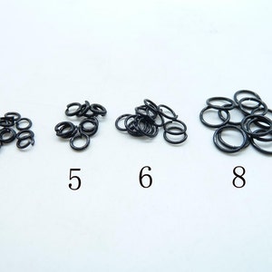 20g 6mm Black Color Metal DIY Jewelry Findings Open Single Loops Jump Rings for jewelry making image 2