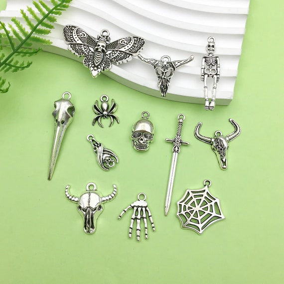 Handmade Skull Charm Pendant - Sterling Silver Gothic Bead For Necklace Or Bracelet - View #3