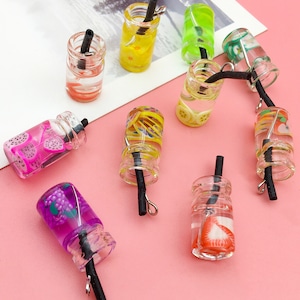 5/10/15pcs random color mixing Mini Glass fruit bottle  Charms Pendants Handmade DIY Jewelry Earring Necklace Bracelet
