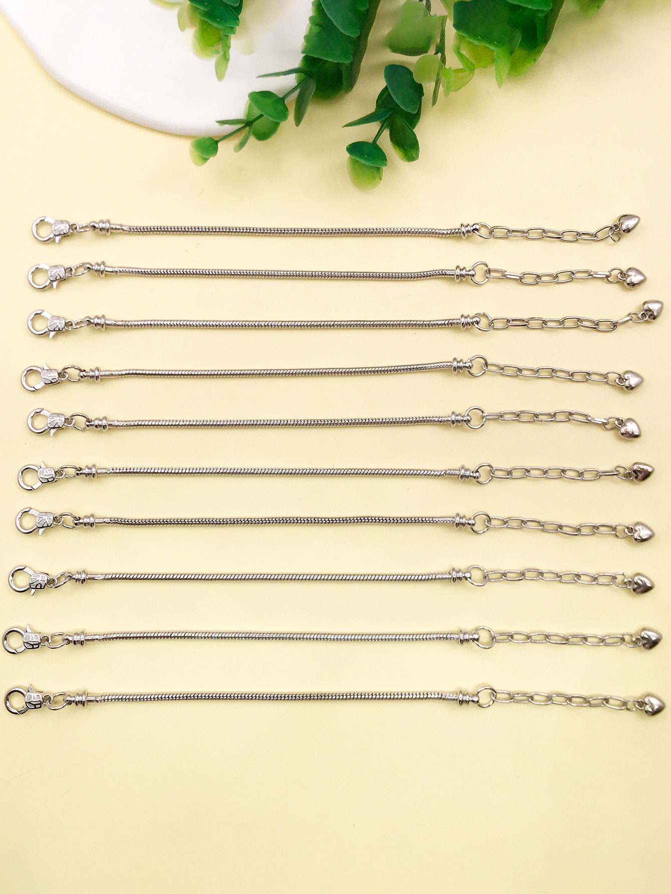 50pcs/lot 5 7cm Stainless Steel Bulk Necklace Extension Chain Tail Extender Bracelet  Chains for Jewelry Making Supplies Findings 