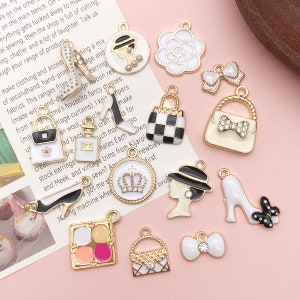 Mix 150pcs Enamel Gold Plated Charms Pendant for Jewelry Making Enamel Charms Jewelry Charms Different Colorful Charm Pendant