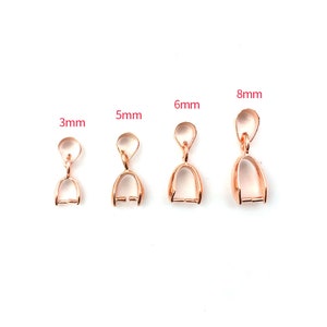 30PCS Anhänger Pinch Bail Verschlüsse Halskette Haken Clips Charm Pinch Bails Connector Zubehör für DIY Armbänder Ohrringe Schmuck machen Rose Gold