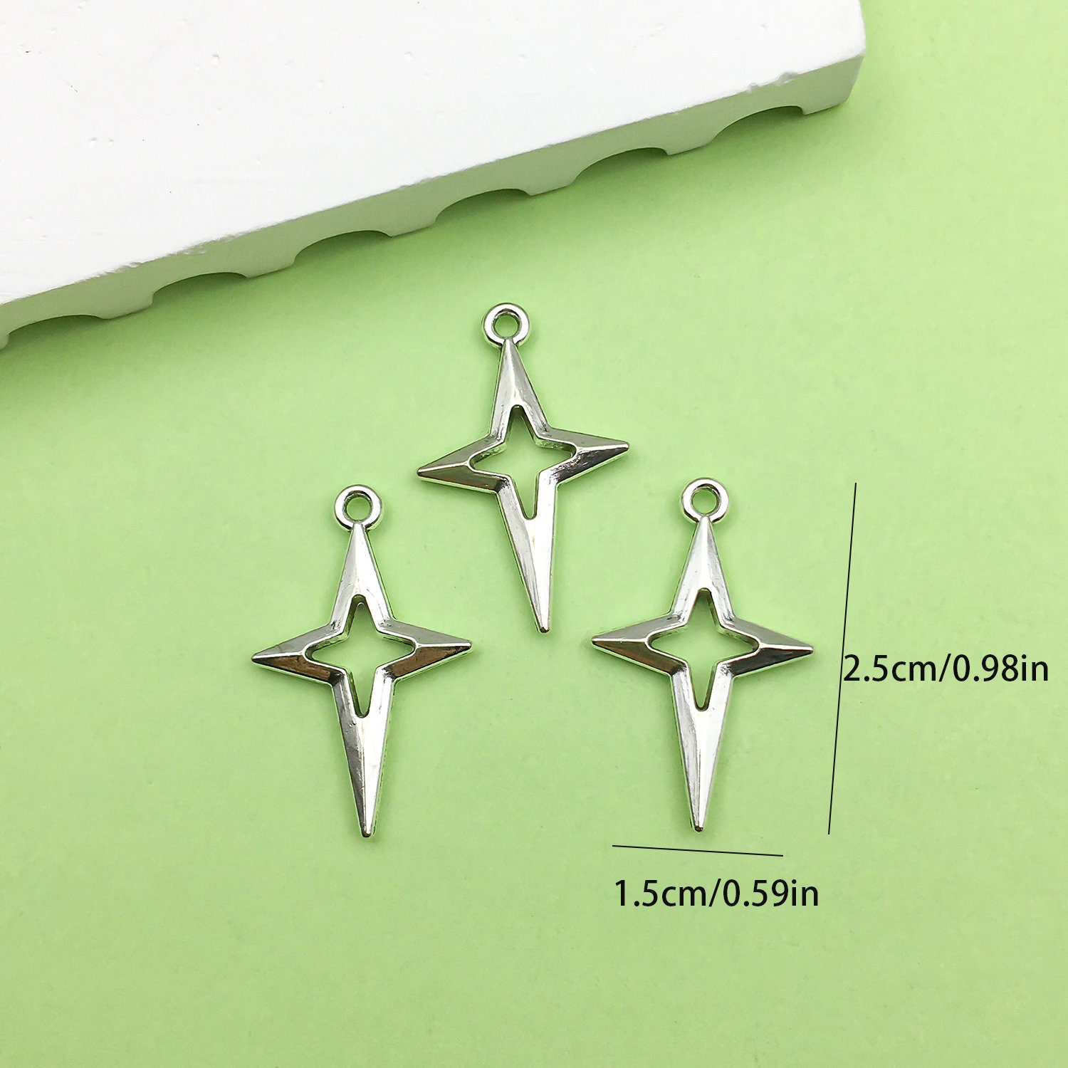 100 Pendentifs étoile Pentacle En Alliage - Charms Pour Fabrication De Bijoux DIY (collier, Bracelet, Boucles D'oreilles) - 5
