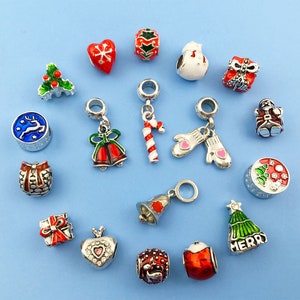 2/4/6PCS Christmas beads Christmas spacer beads Enamel Gold Plated Christmas large hole beads for DIY Necklace Bracelet Jewelry Making