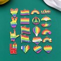 10/20pcs Rainbow Metal Enamel Colorful Pride Charms Bulk Pendant For Earring Bracelet Necklace Heart Flag Pendant Jewelry Making Accessories