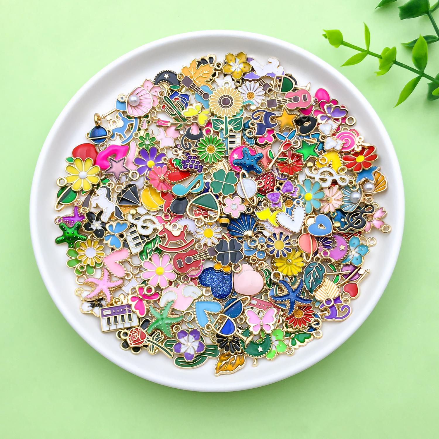 Mix 20/200pcs 10 Color Bulk Wholesale Assorted Multicolor Gold Enamel ...