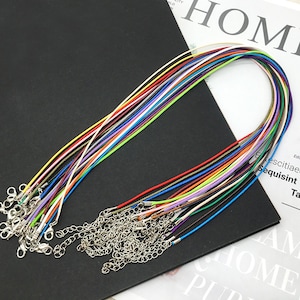 10pcs/lot Handmade Leather Adjustable Braided Rope 50cm Lobster Clasp String Cord 1.5mm for Necklace Bracelets Making