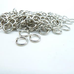 About 380pcs 6mm White K (Rhodium Color) Silver Tone Jump Ring ---30g