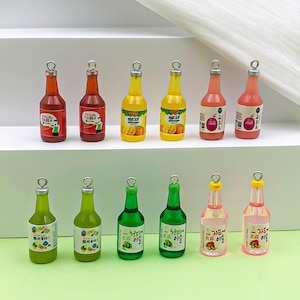 12/15pcs Colors Wine Bottle Charms Resin Pendants with Loop Earring Necklace Keychain for Starter DIY Jewellery Making Accessories