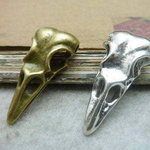 5pcs 10x15x32mm Antique Bronze Vulture Bird Skull Head Pendant c7523 image 3