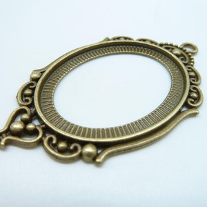 5pcs 36x65mm-30x40mm Antique Bronze Cameo Cabochon Base Setting Charm Pendant C4189