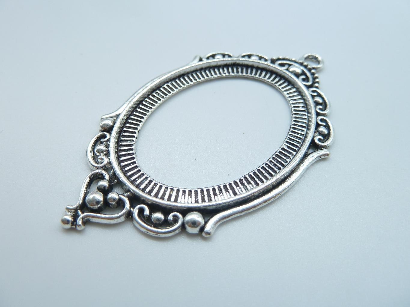 Ciondolo Base Cabochon Cammeo Specchio 70x38 mm color Bronzo Antico
