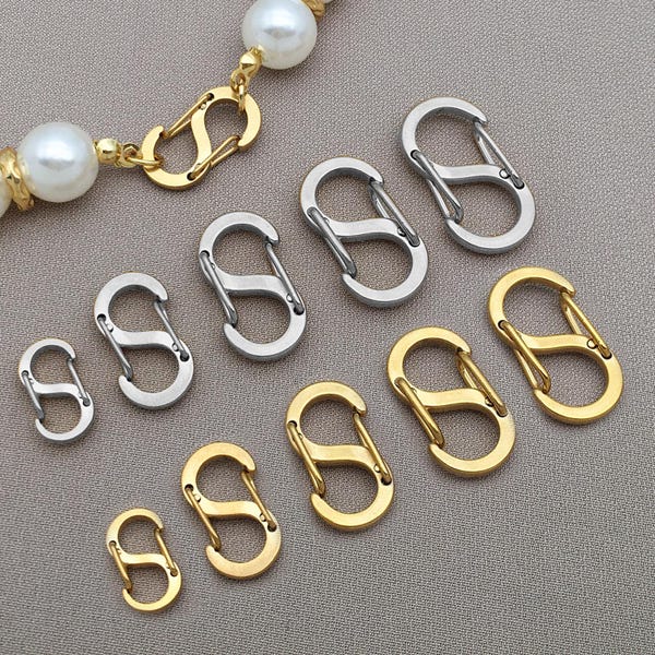 3/5pcs Stainless Steel Spring Clasps Letter S Buckle Lobster Hooks Connectors for DIY Necklace Bracelets Jewelry Making Fashion Accessories