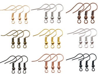 200/500PCS 18×20mm Nickel Free Iron Ear Hook Clasp with Bead Hooks Earring Clasp Hooks  Iron Fish hooks Hook Ear Wires for jewelry making