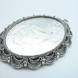 5pcs 40x54mm-30x40mm Antique Silver Oval Cameo Cabochon Base Setting c7484