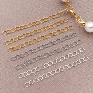 20/30/50pcs Bracelet Extender Chain 18K Gold Plated Curb Bracelet End Chain Jewelry Extenders for DIY Jewellery Making Crafts 5cm