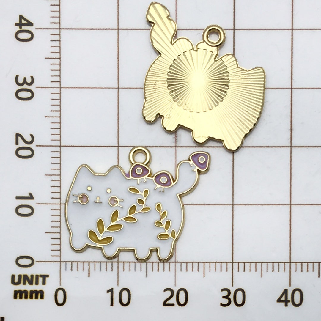 LOTIKOU Lot de 30 breloques en forme de chat mignon en alliage émaillé coloré pour la fabrication de bijoux, colliers, bracelets de cheville, Alliage, Pas de gemme