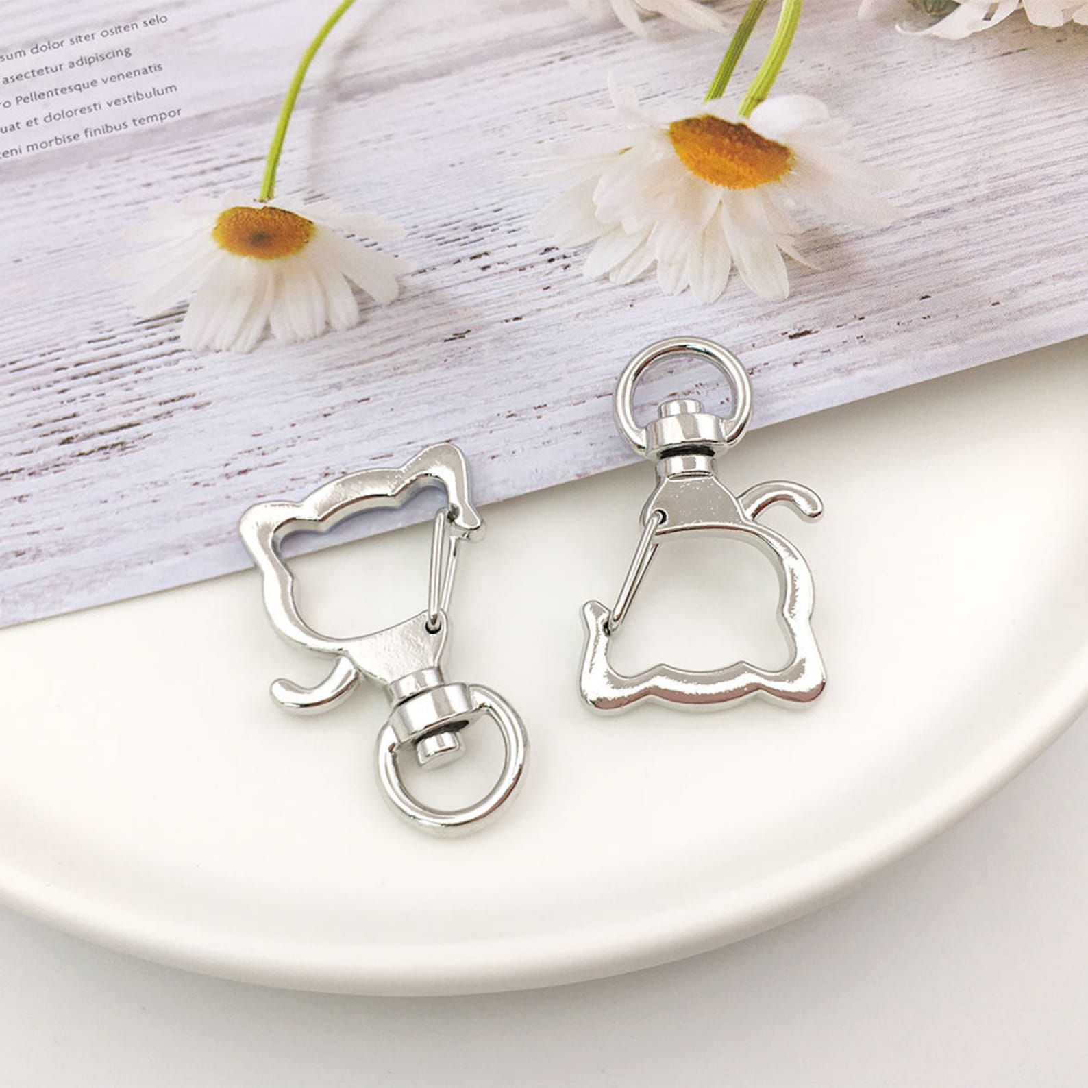 Keychains Mix 10/20pcs Mix Color Cat Keychain Lobster Clasp Key Hook Keychains for ...