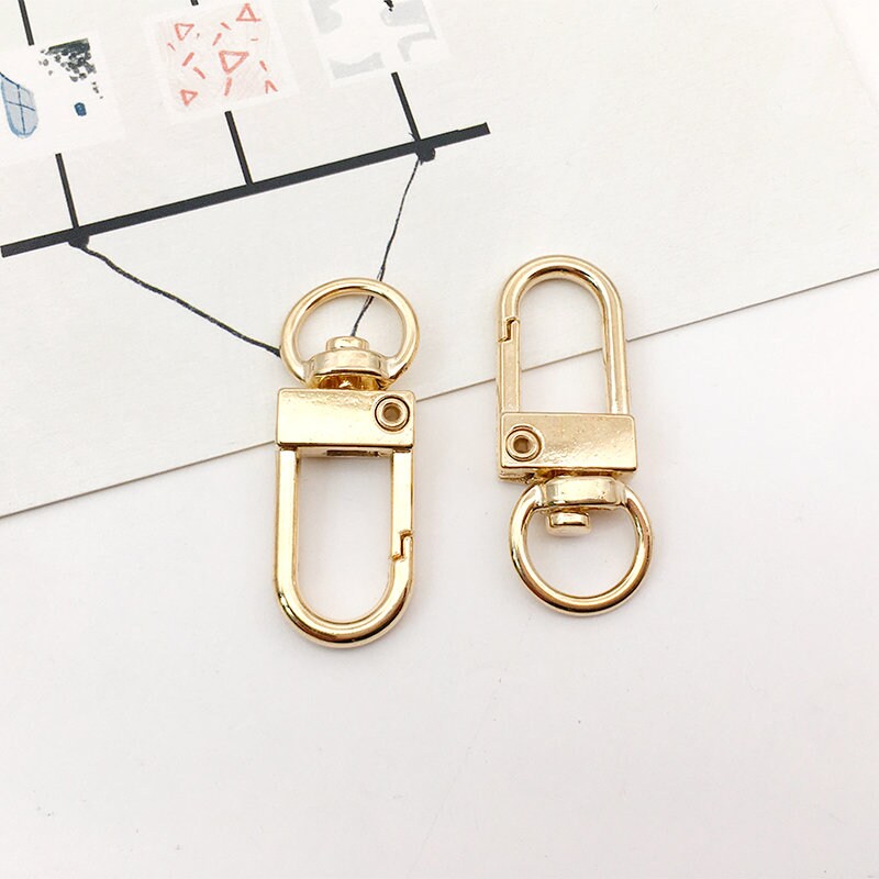 6 Sets Double Opening Swivel Clasp Clips - Gold Metal Snap Hooks For DIY Crafts