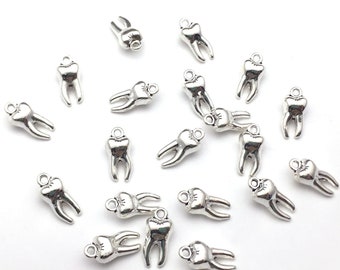 15pcs 5x8x16mm Antique Silver Mini Tooth  Charms Pendant c4258