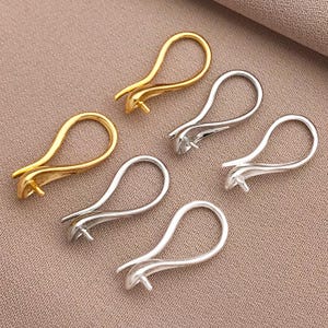 6/10 / 20 Stück Französische Ohrring Haken 18K Echtgold überzogene Ohrring Haken, Ohr Draht Platin Ohrringe Messing Ohrring Zubehör für DIY Ohrring machen